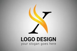 lettera X logo design con giallo e arancia elegante minimalista ala. creativo X lettera swoosh icona vettore illustrazione. X lettera logo design con fuoco fiamme e arancia swoosh vettore illustrazione.