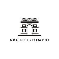 arco de triomphe Francia punto di riferimento linea arte vettore