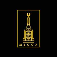 d'oro mecca orologio Torre logo design vettore illustrazione