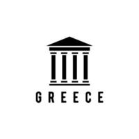 greco Grecia tempio vecchio edificio logo icona vettore