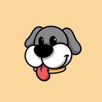 carino cane testa cartone animato vettore