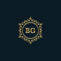 lettera bg logo con lusso oro modello. eleganza logo vettore modello.