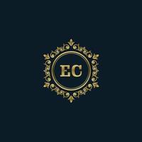 lettera ec logo con lusso oro modello. eleganza logo vettore modello.