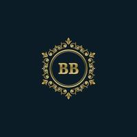 lettera bb logo con lusso oro modello. eleganza logo vettore modello.