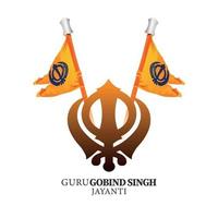 guru gobind singh jayanti celebrazione sfondo vettore