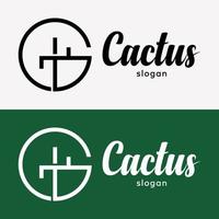 lettera c monogramma simbolo icona albero cactus identità attività commerciale logo design vettore