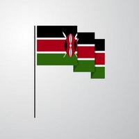 Kenia agitando bandiera creativo sfondo vettore