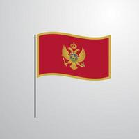 montenegro agitando bandiera vettore