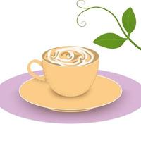 caffè con pianta basato latte illustrazione con soia pianta le foglie vettore