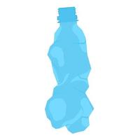 spiegazzato plastica bottiglia icona su un' bianca sfondo. leggero blu minerale acqua bottiglia plastica sciupare. grande per rotto bottiglia loghi. vettore