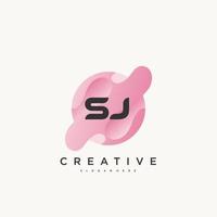 sj iniziale lettera colorato logo icona design modello elementi vettore