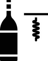 vino bottiglia opener celebrazione alcool - solido icona vettore