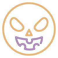 Halloween zucca emoji neon vettore