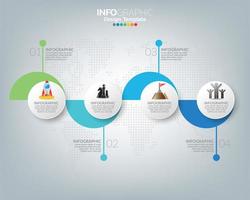 modello di infografica con icone di marketing digitale vettore