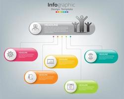 grafico infografica astratto con elementi e icone vettore