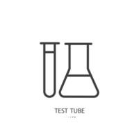 nero linea icona di test tubo isolato su bianca sfondo. vettore illustrazione.
