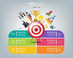 bersaglio con icone e testo, modello di infografica. vettore