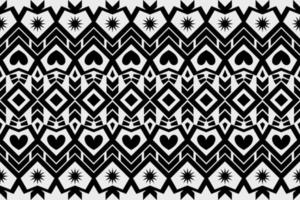 nero e bianca geometrico etnico senza soluzione di continuità modello design per sfondo, sfondi, Abiti, tende, tappeti, abbigliamento, incartamento di regalo carta, e vettore design.
