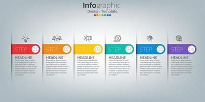 modello di infografica timeline con icone nel concetto di successo vettore