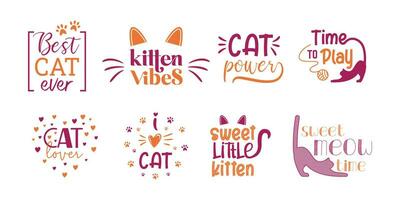 gatto amante, gatto citazioni ispirazione, lettering di gatto vettore