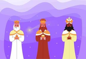 piatto los tres Reyes magos illustrazione design vettore