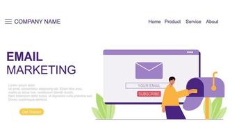 e-mail marketing concetto atterraggio pagina illustrazione vettore