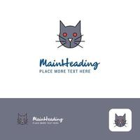 creativo gatto logo design piatto colore logo posto per tagline vettore illustrazione