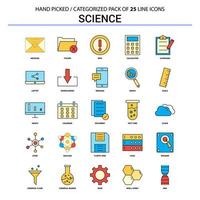 scienza piatto linea icona impostato attività commerciale concetto icone design vettore