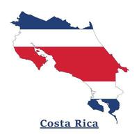 costa rica nazionale bandiera carta geografica disegno, illustrazione di costa rica nazione bandiera dentro il carta geografica vettore