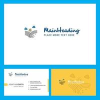 vento soffiaggio logo design con tagline davanti e indietro busienss carta modello vettore creativo design