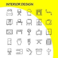 interno design mano disegnato icone impostato per infografica mobile uxui kit e Stampa design includere ferro elettronica casa elettrodomestici elettronica elementi bagno vasca eps 10 vettore