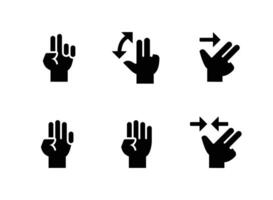 semplice impostato di mano gesti relazionato vettore solido icone