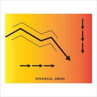 recessione e finanziario crisi icona logo vettore design