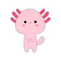carino cartone animato kawaii axolotl. vettore illustrazione.