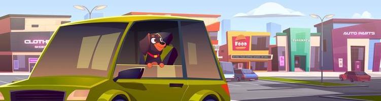 cane nel auto finestra, animale domestico sinistra nel bloccato automobile vettore