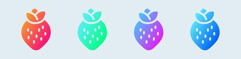 fragola solido icona nel pendenza colori. frutta segni vettore illustrazione.