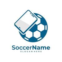 Telefono calcio logo modello, calcio logo design vettore