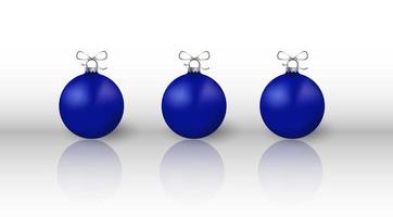 Natale blu palle con riflessione. vacanza design elementi. vettore illustrazione