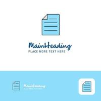 creativo documento logo design piatto colore logo posto per tagline vettore illustrazione