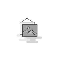 Immagine telaio ragnatela icona piatto linea pieno grigio icona vettore