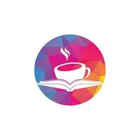 caffè libro vettore logo design. tè libro memorizzare iconico logo.