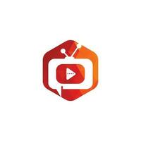 creativo Chiacchierare tv logo design. parlare mostrare logo design. vettore