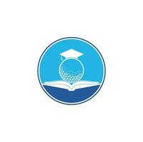 la laurea libro golf logo design vettore. golf libro icona logo design elemento vettore