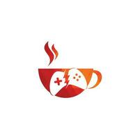 gioco bar logo. tuono gioco caffè bar logo design. vettore