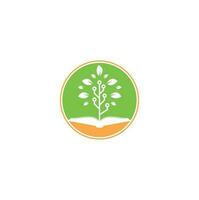 formazione scolastica Tech logo design vettore. libro e Tech albero logo design. vettore
