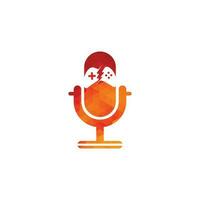 gamepad e Podcast logo design modello . gioco e Podcast logo icona vettore