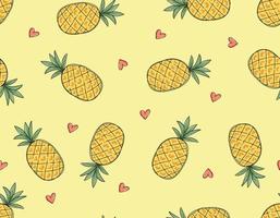 modello senza cuciture carino ananas vettore