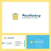 spazzatura logo design con tagline davanti e indietro busienss carta modello vettore creativo design