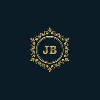 lettera jb logo con lusso oro modello. eleganza logo vettore modello.