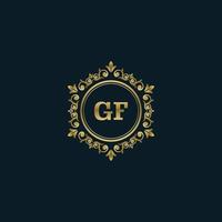 lettera gf logo con lusso oro modello. eleganza logo vettore modello.